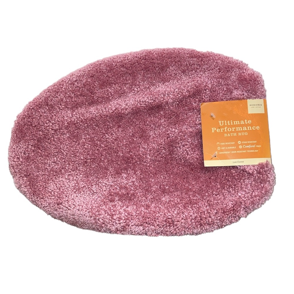 Sonoma Ultimate Performance Elongated Bath Rug Lid Cover - "Rose" Pink